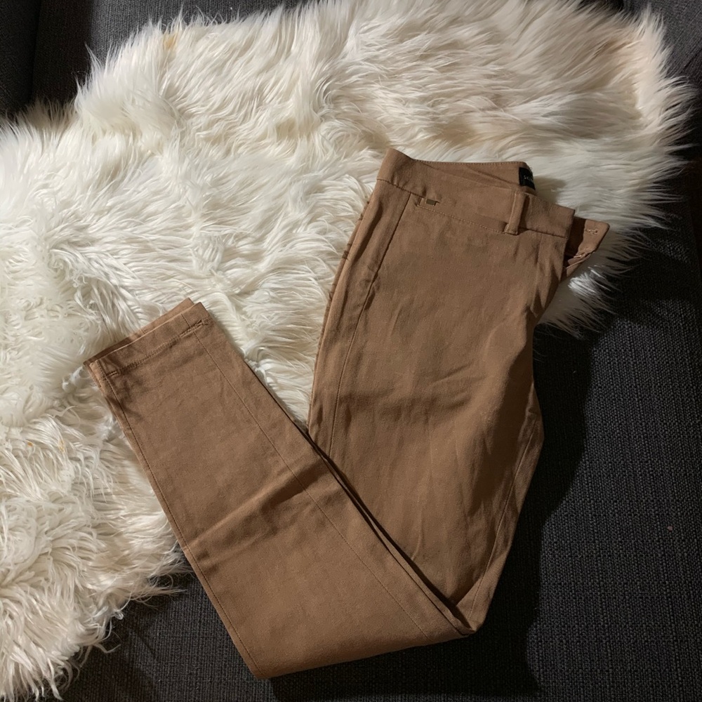 Tan “the skimmer” skinny leg pants